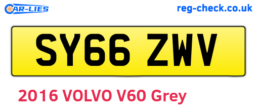 SY66ZWV are the vehicle registration plates.