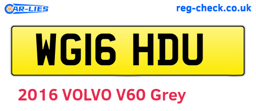WG16HDU are the vehicle registration plates.