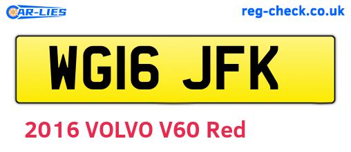 WG16JFK are the vehicle registration plates.