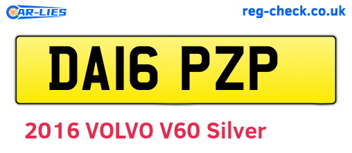 DA16PZP are the vehicle registration plates.