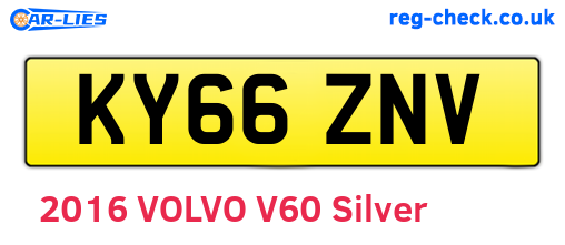 KY66ZNV are the vehicle registration plates.