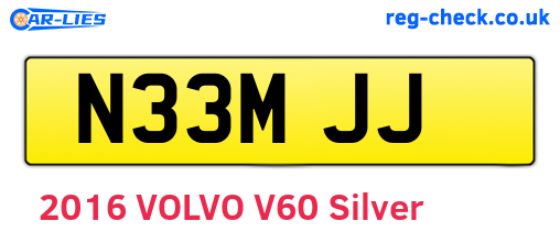 N33MJJ are the vehicle registration plates.