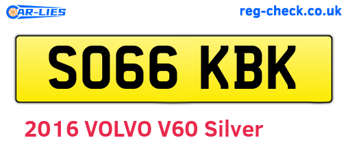 SO66KBK are the vehicle registration plates.