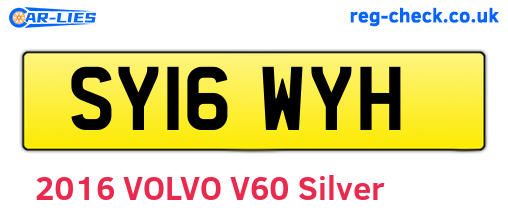 SY16WYH are the vehicle registration plates.