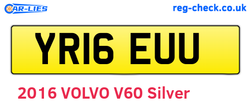 YR16EUU are the vehicle registration plates.