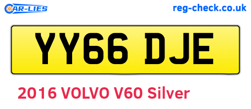 YY66DJE are the vehicle registration plates.