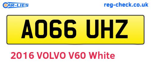 AO66UHZ are the vehicle registration plates.