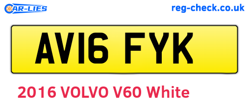 AV16FYK are the vehicle registration plates.