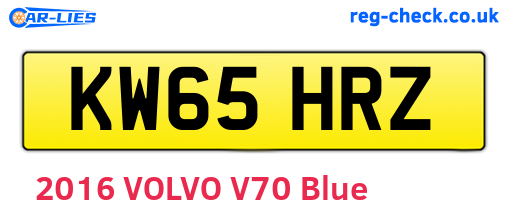 KW65HRZ are the vehicle registration plates.