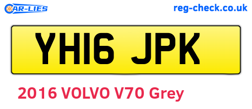 YH16JPK are the vehicle registration plates.