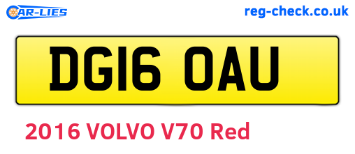 DG16OAU are the vehicle registration plates.