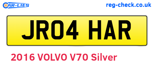 JR04HAR are the vehicle registration plates.