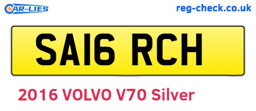 SA16RCH are the vehicle registration plates.