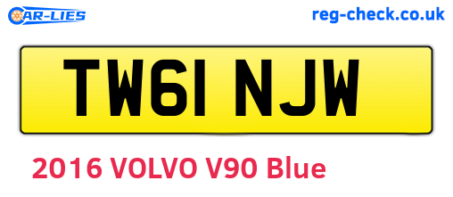 TW61NJW are the vehicle registration plates.