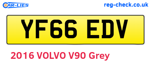 YF66EDV are the vehicle registration plates.