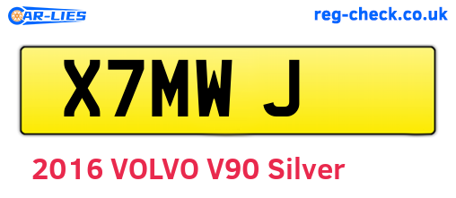 X7MWJ are the vehicle registration plates.