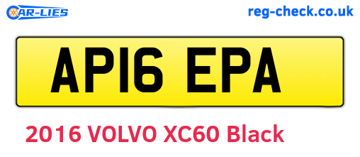 AP16EPA are the vehicle registration plates.