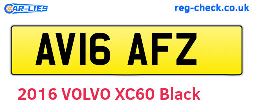AV16AFZ are the vehicle registration plates.