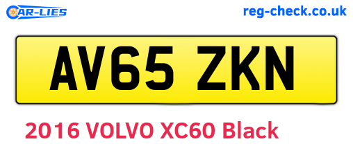AV65ZKN are the vehicle registration plates.