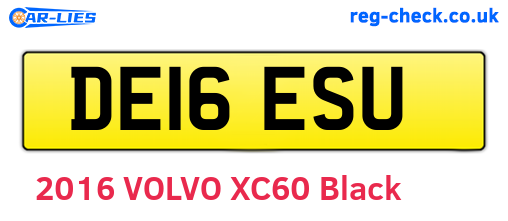 DE16ESU are the vehicle registration plates.