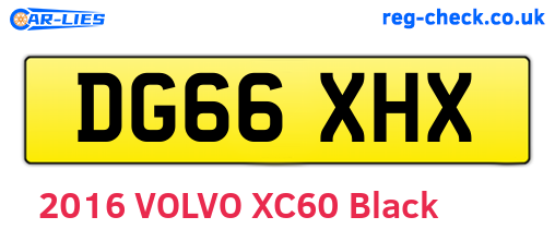 DG66XHX are the vehicle registration plates.