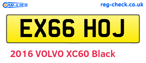 EX66HOJ are the vehicle registration plates.