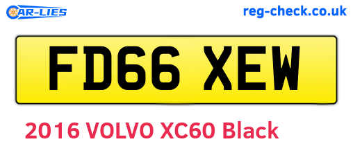 FD66XEW are the vehicle registration plates.
