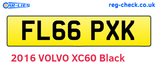 FL66PXK are the vehicle registration plates.