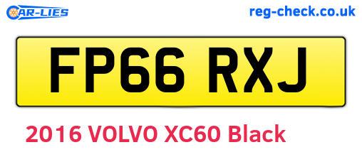 FP66RXJ are the vehicle registration plates.
