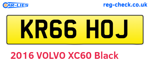 KR66HOJ are the vehicle registration plates.