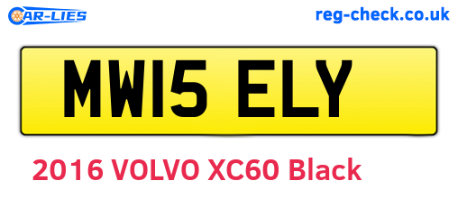 MW15ELY are the vehicle registration plates.