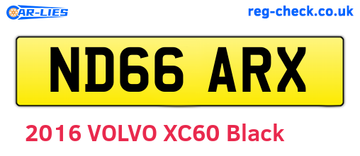 ND66ARX are the vehicle registration plates.