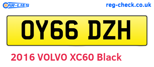 OY66DZH are the vehicle registration plates.