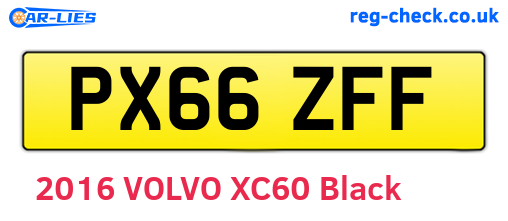 PX66ZFF are the vehicle registration plates.