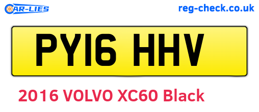 PY16HHV are the vehicle registration plates.