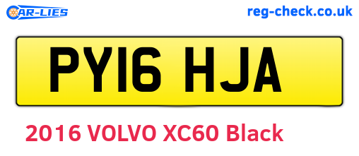 PY16HJA are the vehicle registration plates.
