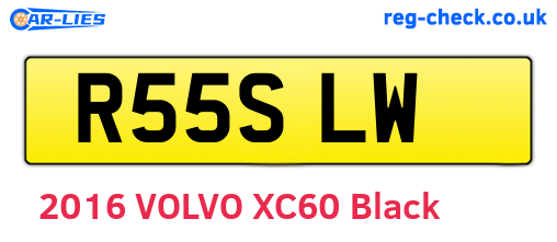 R55SLW are the vehicle registration plates.