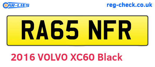 RA65NFR are the vehicle registration plates.