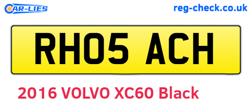 RH05ACH are the vehicle registration plates.