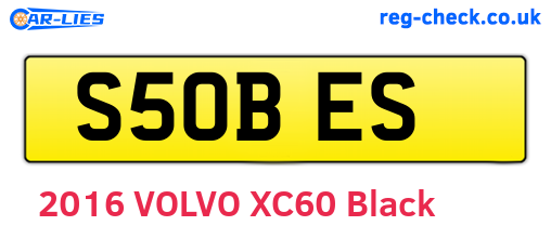S50BES are the vehicle registration plates.