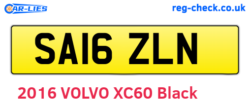 SA16ZLN are the vehicle registration plates.