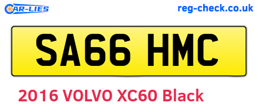 SA66HMC are the vehicle registration plates.