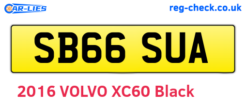 SB66SUA are the vehicle registration plates.