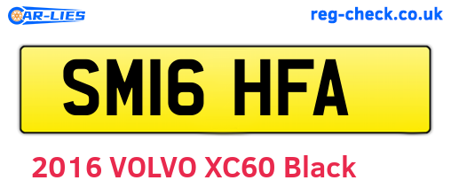 SM16HFA are the vehicle registration plates.