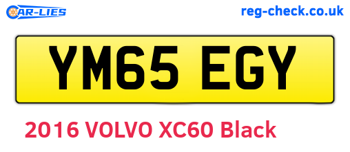 YM65EGY are the vehicle registration plates.