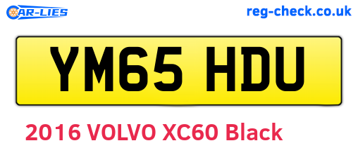 YM65HDU are the vehicle registration plates.