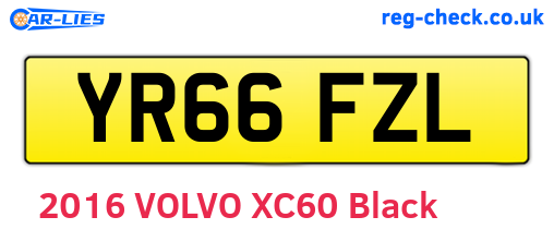 YR66FZL are the vehicle registration plates.