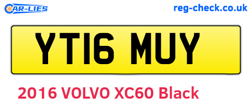 YT16MUY are the vehicle registration plates.