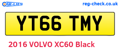 YT66TMY are the vehicle registration plates.