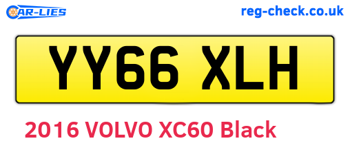 YY66XLH are the vehicle registration plates.